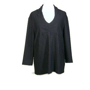 Black 3/4 Sleeve Women's Top NY Collection XL